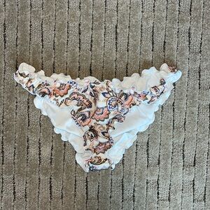 H&M floral pink and blue frilly paisley swim bottoms